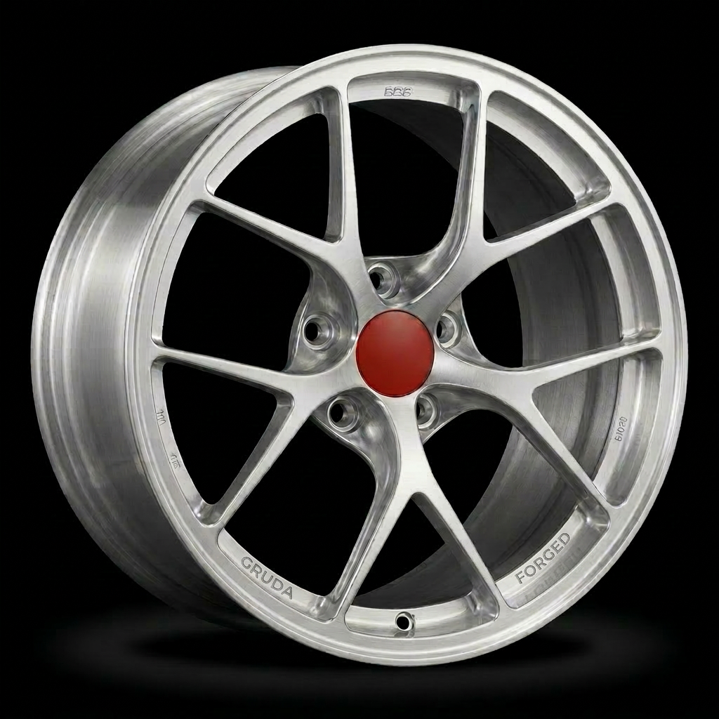 Track-R Brushed Silver / Crimson Cap